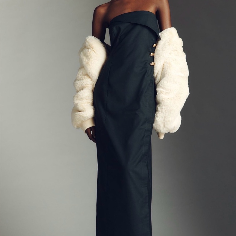 Elegant Deep Green Strapless Dress